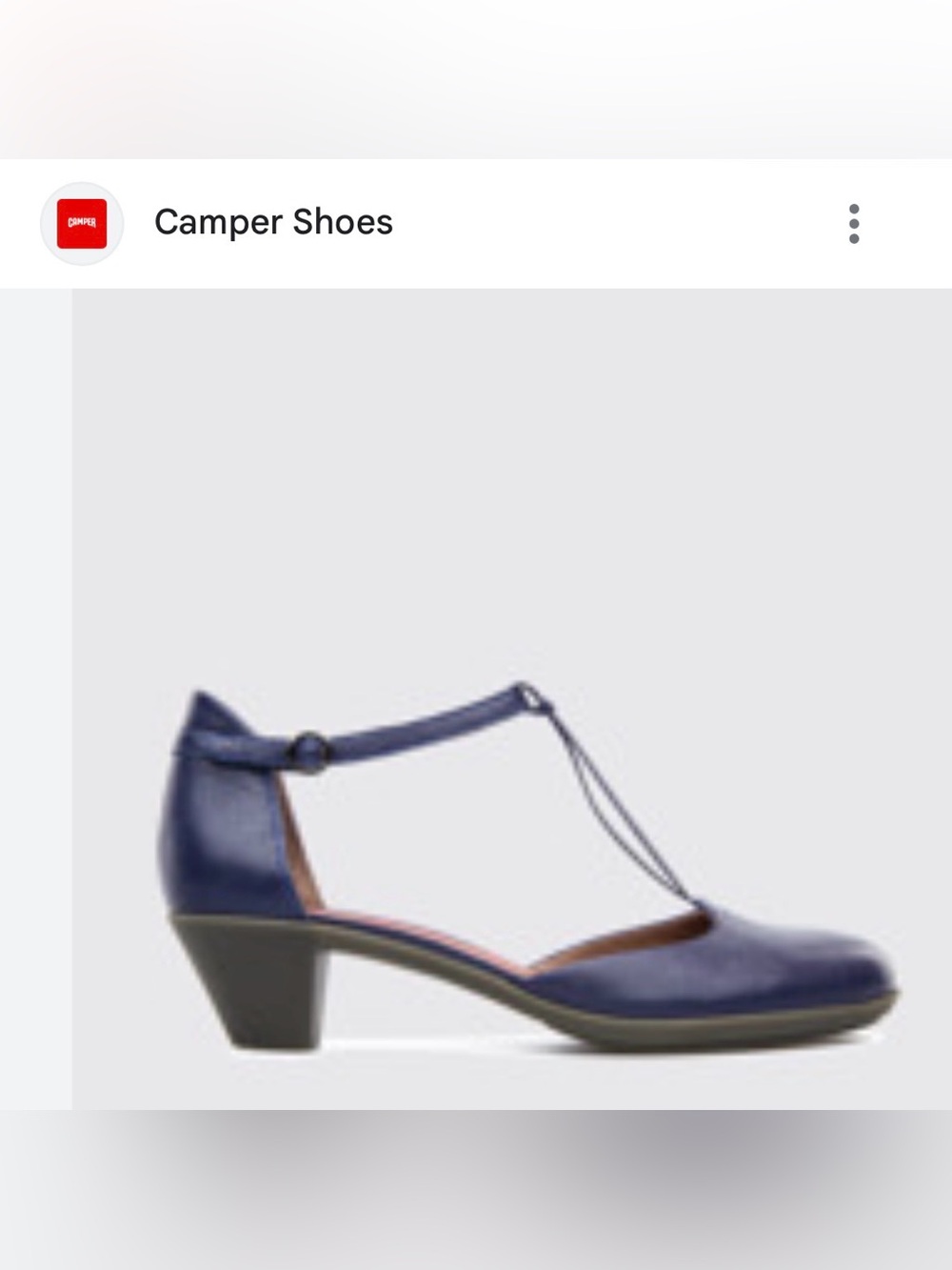 CAMPER Sz 38 US 7.5 Agatha Blue Leather T-strap Vintage Inspired Mary Jane Shoes